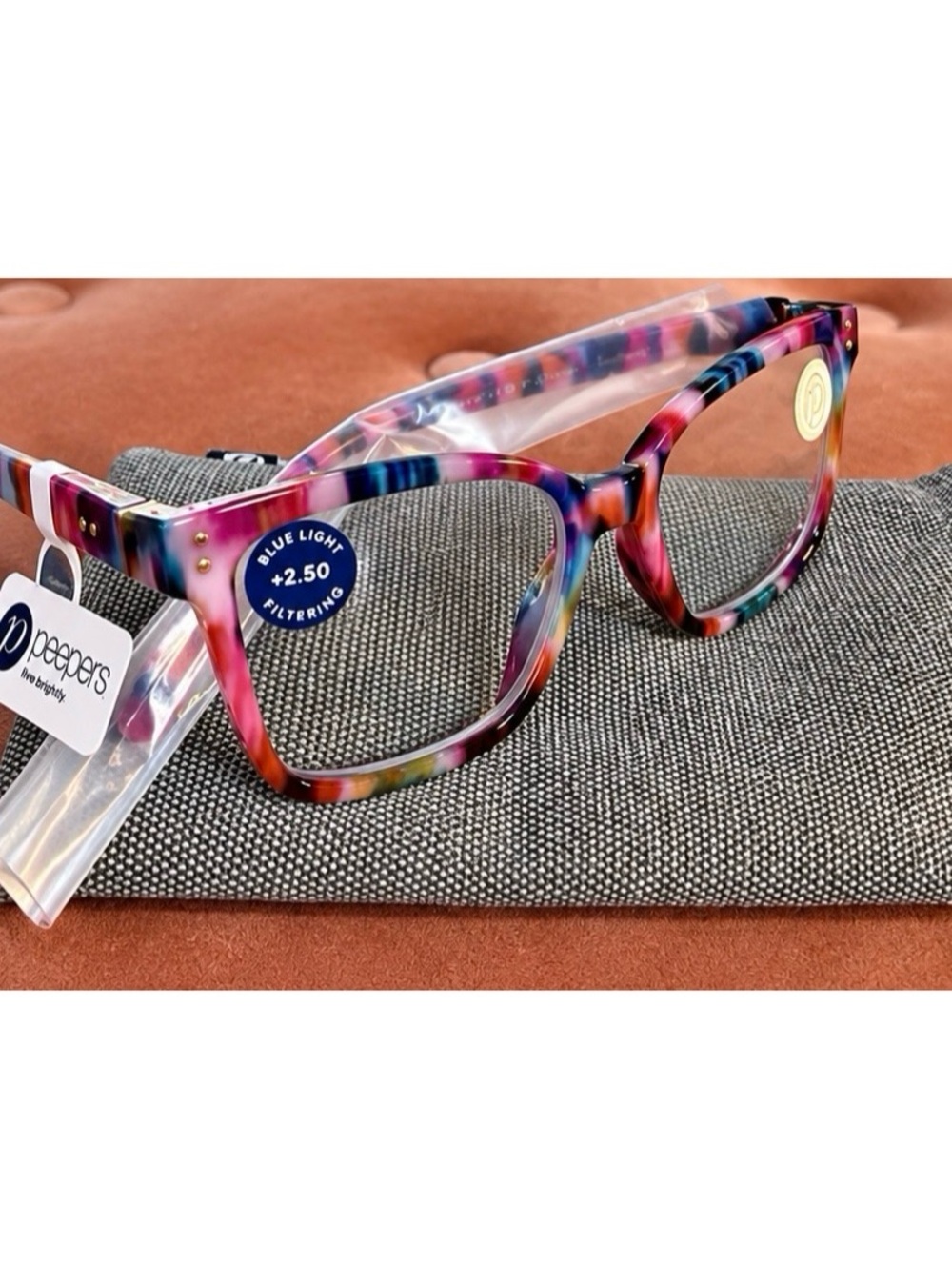 Peepers Multicolor Blue Light Readers +2.50 - Trendy Resin Frame
